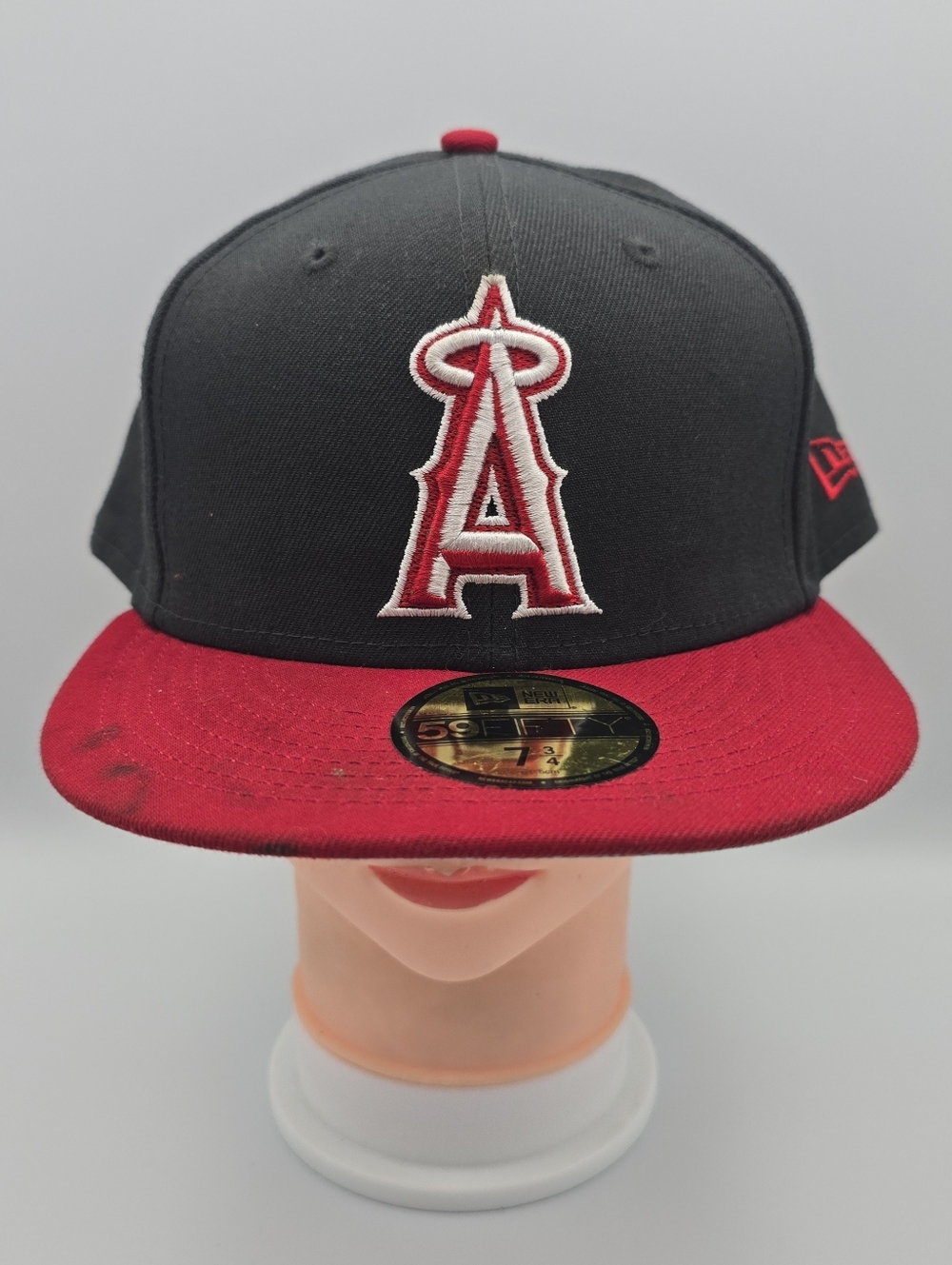 New Era 59Fifty Los Angeles Angels Gray/Red Fitted Hat Size 7 3/4